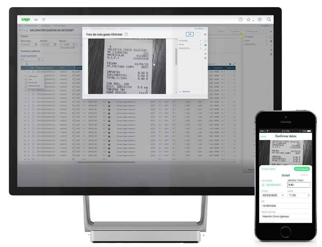 Okticket + Sage200